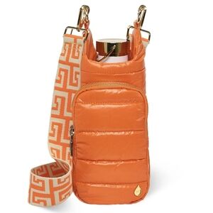 WanderFull Hydro Bag Water Bottle Carrier Crossbody Clementine Orange Quilted